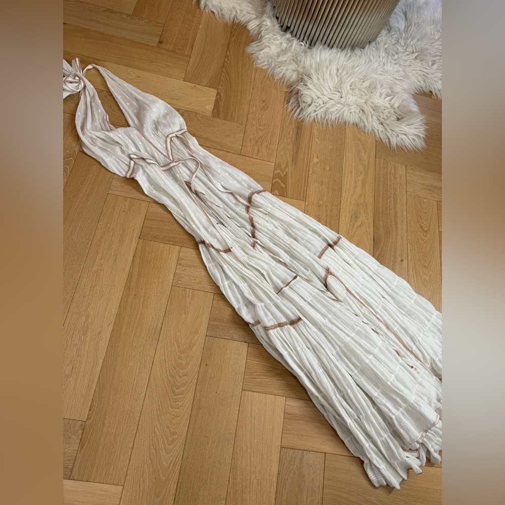 CHIO White Halter Maxi Dress $475 - Picture 6 of 8